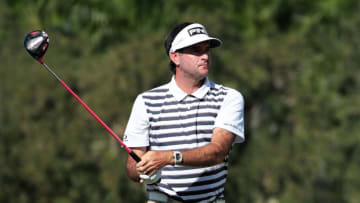 NAPLES, FLORIDA - DECEMBER 13: Bubba Watson of the United States plays his shot from the first tee during the final round of the QBE Shootout at Tiburon Golf Club on December 13, 2020 in Naples, Florida. (Photo by Cliff Hawkins/Getty Images)