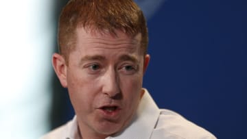 Feb 24, 2016; Indianapolis, IN, USA; Detroit Lions general manager Bob Quinn speaks to the media during the 2016 NFL Scouting Combine at Lucas Oil Stadium. Mandatory Credit: Brian Spurlock-USA TODAY Sports