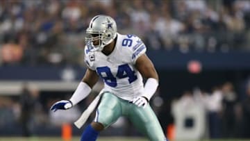 Dec 15, 2013; Arlington, TX, USA; Dallas Cowboys defensive end DeMarcus Ware (94) in action against the Green Bay Packers at AT&T Stadium. Mandatory Credit: Matthew Emmons-USA TODAY Sports