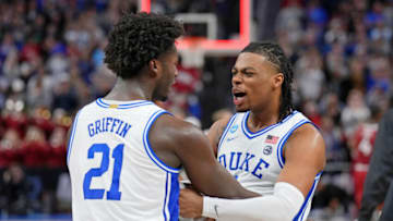 Duke basketball guard Trevor Keels and AJ Griffin (Kelley L Cox-USA TODAY Sports)