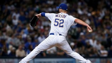 MILWAUKEE, WISCONSIN - SEPTEMBER 08: Jimmy Nelson #52 of the Milwaukee Brewers pitches in the ninth inning against the Chicago Cubs at Miller Park on September 08, 2019 in Milwaukee, Wisconsin. (Photo by Dylan Buell/Getty Images)