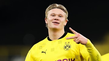 Erling Haaland of Borussia Dortmund. (Photo by Lars Baron/Getty Images)