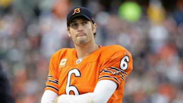 Jay Cutler stands on the sideline during a game against the Packers on Sept. 25, 2011.Mjs Packers26 Mjs Spts Desisti 1273