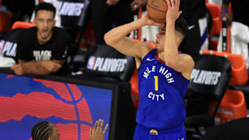 LAKE BUENA VISTA, FLORIDA - SEPTEMBER 11: Michael Porter Jr. #1 of the Denver Nuggets shoots the ball during the fourth quarter against the LA Clippers in Game Five of the Western Conference Second Round during the 2020 NBA Playoffs at The Field House at the ESPN Wide World Of Sports Complex on September 11, 2020 in Lake Buena Vista, Florida. NOTE TO USER: User expressly acknowledges and agrees that, by downloading and or using this photograph, User is consenting to the terms and conditions of the Getty Images License Agreement. (Photo by Michael Reaves/Getty Images)