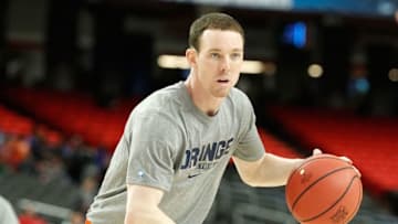 ATLANTA, GA - APRIL 05: Assistant coach Gerry McNamara of the Syracuse Orange moves the ball during practice prior to the NCAA Men's Final Four at the Georgia Dome on April 5, 2013 in Atlanta, Georgia. (Photo by Chris Chambers/Getty Images)