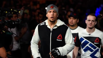 BRISBANE, AUSTRALIA - MARCH 20: Frank Mir of the United States prepares to enter the arena before facing Mark Hunt of New Zealand in their heavyweight bout during the UFC Fight Night event at the Brisbane Entertainment Centre on March 20, 2016 in Brisbane, Australia. (Photo by Josh Hedges/Zuffa LLC/Zuffa LLC via Getty Images)