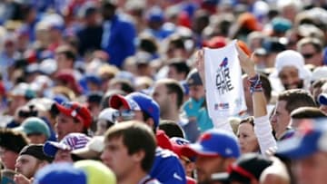 Sep 14, 2014; Orchard Park, NY, USA; Buffalo Bills fans show support for their team during the second half of the game between the Buffalo Bills and the Miami Dolphins at Ralph Wilson Stadium. Bills beat the Dolphins 29-10. Mandatory Credit: Kevin Hoffman-USA TODAY Sports