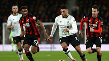 BOURNEMOUTH, ENGLAND - DECEMBER 17: Alex Oxlade-Chamberlain of Liverpool runs with the ball during the Premier League match between AFC Bournemouth and Liverpool at Vitality Stadium on December 17, 2017 in Bournemouth, England. (Photo by Bryn Lennon/Getty Images)