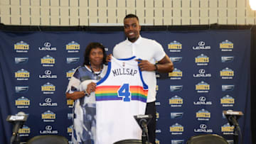 DENVER, CO - JULY 13: The Denver Nuggets Introduce Paul Millsap during a press conference on July 13, 2017 at the Montbello Recreation Center in Denver, Colorado. NOTE TO USER: User expressly acknowledges and agrees that, by downloading and/or using this Photograph, user is consenting to the terms and conditions of the Getty Images License Agreement. Mandatory Copyright Notice: Copyright 2017 NBAE (Photo by Bart Young/NBAE via Getty Images)
