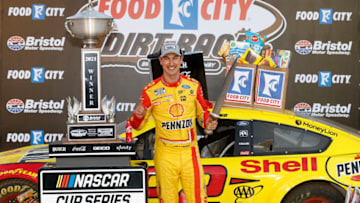 Joey Logano, Team Penske, Bristol Motor Speedway, NASCAR (Photo by Chris Graythen/Getty Images)
