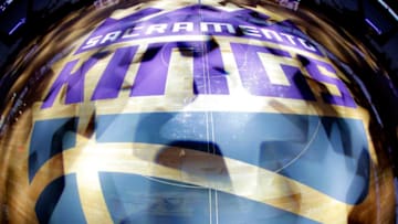 SACRAMENTO, CA - OCTOBER 17: A shot of the Sacramento Kings logo on the court prior to the game against the Utah Jazz on October 17, 2018 at Golden 1 Center in Sacramento, California. NOTE TO USER: User expressly acknowledges and agrees that, by downloading and or using this photograph, User is consenting to the terms and conditions of the Getty Images Agreement. Mandatory Copyright Notice: Copyright 2018 NBAE (Photo by Rocky Widner/NBAE via Getty Images)