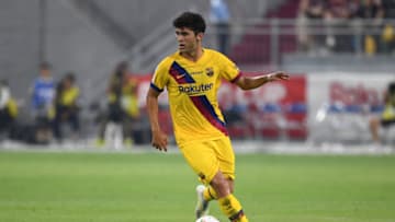KOBE, JAPAN - JULY 27: Carles Alena of FC Barcelona in action during the preseason friendly match between Vissel Kobe and Barcelona at Noevir Stadium Kobe on July 27, 2019 in Kobe, Hyogo, Japan. (Photo by Masashi Hara/Getty Images)