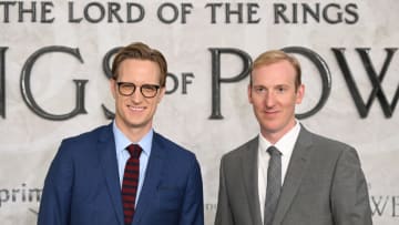 LONDON, ENGLAND - AUGUST 30: Showrunner JD Payne and Patrick McKay attend "The Lord of the Rings: The Rings of Power" World Premiere at Odeon Luxe Leicester Square on August 30, 2022 in London, England. (Photo by Jeff Spicer/Jeff Spicer/Getty Images for Prime Video )