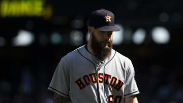 SEATTLE, WA - AUGUST 01: Dallas Keuchel #60 of the Houston Astros walks off the mound after the seventh inning against the Seattle Mariners at Safeco Field on August 1, 2018 in Seattle, Washington. (Photo by Lindsey Wasson/Getty Images)