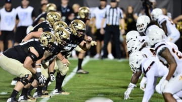 Oct 15, 2016; Boulder, CO, USA; the Colorado Buffaloes line up against the Arizona State Sun Devils in the first half at Folsom Field. Mandatory Credit: Ron Chenoy-USA TODAY Sports