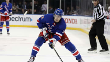 NEW YORK, NY - MARCH 26: Filip Chytil #72 of the New York Rangers skates against the Washington Capitals at Madison Square Garden on March 26, 2018 in New York City. The Capitals defeated the Rangers 4-2. (Photo by Bruce Bennett/Getty Images)