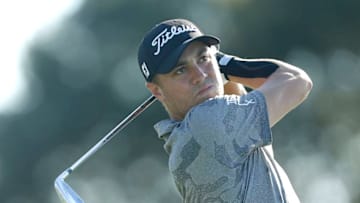 PALM BEACH GARDENS, FLORIDA - MARCH 02: Justin Thomas plays his shot from the fifth tee during the third round of the Honda Classic at PGA National Resort and Spa on March 02, 2019 in Palm Beach Gardens, Florida. (Photo by Michael Reaves/Getty Images)