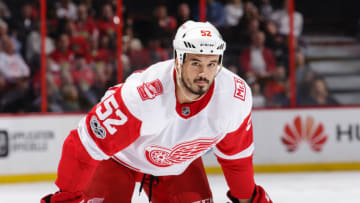 OTTAWA, ON - OCTOBER 7: Jonathan Ericsson #52 of the Detroit Red Wings looks on during a stoppage in play against the Ottawa Senators at Canadian Tire Centre on October 7, 2017 in Ottawa, Ontario, Canada. (Photo by Jana Chytilova/Freestyle Photography/Getty Images)