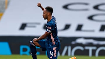 Arsenal's Gabonese striker Pierre-Emerick Aubameyang (Photo by PAUL CHILDS/POOL/AFP via Getty Images)