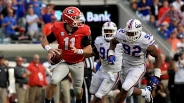 JACKSONVILLE, FL - Jake Fromm #11 of the Georgia football Bulldogs (Photo by Mike Ehrmann/Getty Images)