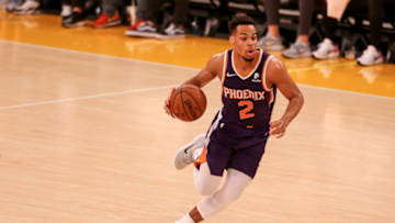 LOS ANGELES, CA - DECEMBER 02: Phoenix Suns guard Elie Okobo #2 during the Phoenix Suns vs Los Angeles Lakers game on December 02, 2018, at STAPLES Center in Los Angeles, CA. (Photo by Icon Sportswire)