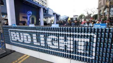Feb 5, 2016; San Francisco, CA, USA; General view of a Bud Light display at Super Bowl City in advance of Super Bowl 50. Mandatory Credit: Ed Szczepanski-USA TODAY Sports