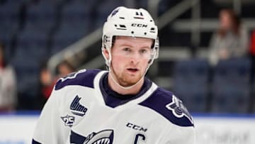 QUEBEC CITY, QC - OCTOBER 18: Alexis Lafreniere #11 of the Rimouski Oceanic skates prior to his QMJHL hockey game at the Videotron Center on October 18, 2019 in Quebec City, Quebec, Canada. (Photo by Mathieu Belanger/Getty Images)