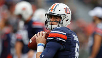 AUBURN, AL - NOVEMBER 25: Jarrett Stidham #8 of the Auburn Tigers warms up prior to the game against the Alabama Crimson Tide at Jordan Hare Stadium on November 25, 2017 in Auburn, Alabama. (Photo by Kevin C. Cox/Getty Images)