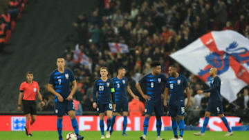 15th November 2018, Wembley Stadium, London, England; Wayne Rooney Foundation International football friendly, England versus United States of America; A dejected United States of America team as they go 1-0 down (photo by Shaun Brooks/Action Plus via Getty Images)