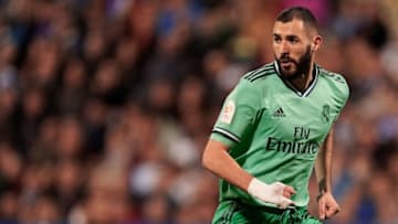 ZARAGOZA, SPAIN - JANUARY 29: Karim Benzema of Real Madrid during the Spanish Copa del Rey match between Real Zaragoza v Real Madrid at the La Romareda on January 29, 2020 in Zaragoza Spain (Photo by Jeroen Meuwsen/Soccrates/Getty Images)