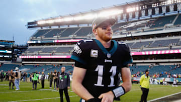 PHILADELPHIA, PA - NOVEMBER 05: Quarterback Carson Wentz