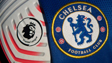 MANCHESTER, ENGLAND - NOVEMBER 13: The Official Nike Premier League match ball for the 2020/21 season with the Chelsea badge on a home shirt on 13th November, 2020 in Manchester, United Kingdom. (Photo by Visionhaus)