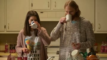 Sonya Cassidy as Liz Dudley, Wyatt Russell as Sean "Dud" Dudley - Lodge 49 _ Season 2, Episode 5 - Photo Credit: Jackson Lee Davis/AMC