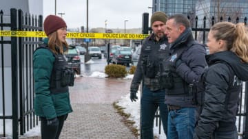 CHICAGO P.D. -- "Pain Killer" Episode 617 -- Pictured: (l-r) Marina Squerciati as Kim Burgess, Patrick John Flueger as Adam Ruzek, Jason Beghe as Hank Voight -- (Photo by: Matt Dinerstein/NBC)