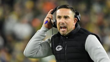 GREEN BAY, WISCONSIN - DECEMBER 12: Head coach Matt LaFleur of the Green Bay Packers reacts during the first quarter of the NFL game against the Chicago Bears at Lambeau Field on December 12, 2021 in Green Bay, Wisconsin. (Photo by Quinn Harris/Getty Images)