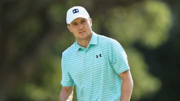 HONOLULU, HI - JANUARY 11: Jordan Spieth of the United States acknowledges the crowd on the tenth green during the second round of the Sony Open In Hawaii at Waialae Country Club on January 11, 2019 in Honolulu, Hawaii. (Photo by Sam Greenwood/Getty Images)