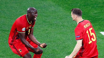 Thomas Meunier and Romelu Lukaku were on target for Belgium (Photo by ANTON VAGANOV/POOL/AFP via Getty Images)