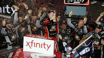 HOMESTEAD, FLORIDA - NOVEMBER 16: Tyler Reddick, driver of the #2 Tame the Beast Chevrolet, celebrates winning the NASCAR Xfinity Series Championship after the NASCAR Xfinity Series Ford EcoBoost 300 at Homestead-Miami Speedway on November 16, 2019 in Homestead, Florida. (Photo by Sean Gardner/Getty Images)