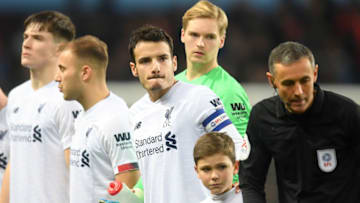 BIRMINGHAM, ENGLAND - DECEMBER 17: Pedro Chirivella of Liverpool looks on prior to the Carabao Cup Quarter Final match between Aston Villa and Liverpool FC at Villa Park on December 17, 2019 in Birmingham, England. (Photo by Michael Regan/Getty Images)