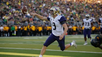 EUGENE, OR - OCTOBER 08: Quarterback Jake Browning