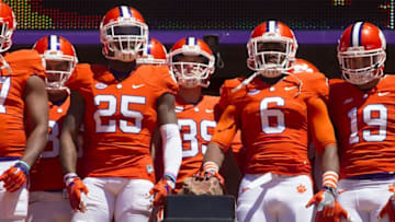 Apr 9, 2016; Clemson, SC, USA; Clemson Tigers cornerback Cordrea Tankersley (25) and Clemson Tigers linebacker Dorian O