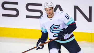 Oct 3, 2022; Calgary, Alberta, CAN; Shane Wright Mandatory Credit: Sergei Belski-USA TODAY Sports