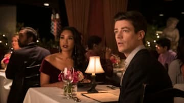 The Flash -- "Love Is A Battlefield" -- Image Number: FLA611b_0157bc.jpg -- Pictured (L-R): Candice Patton as Iris West - Allen and Grant Gustin as Barry Allen -- Photo: Katie Yu/The CW -- © 2020 The CW Network, LLC. All Rights Reserved.