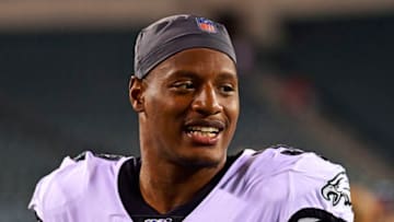 PHILADELPHIA, PA - AUGUST 08: Rasul Douglas #32 of the Philadelphia Eagles talks after a preseason game against the Tennessee Titans at Lincoln Financial Field on August 8, 2019 in Philadelphia, Pennsylvania. The Titans defeated the Eagles 27-10. (Photo by Corey Perrine/Getty Images)