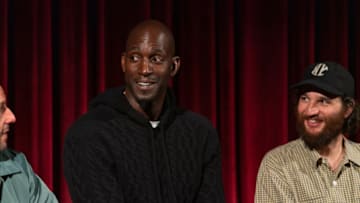 NEW YORK, NEW YORK - DECEMBER 03: Adam Sandler, Kevin Garnett and Josh Safdie attend The Academy Of Motion Picture Arts & Sciences Hosts An Official Academy Screening Of UNCUT GEMS at MOMA - Celeste Bartos Theater on December 03, 2019 in New York City. (Photo by Mark Sagliocco/Getty Images for The Academy of Motion Picture Arts & Sciences )