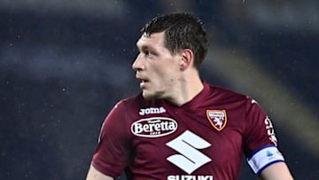 TURIN, ITALY - NOVEMBER 22: Andrea Belotti of Torino FC reacts during the Serie A match between Torino FC and Udinese Calcio at Stadio Olimpico di Torino on November 22, 2021 in Turin, Italy. (Photo by Stefano Guidi/Getty Images)