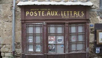 Old post office in Najac, France. Najac is in the Aveyron department in southern France. Najac village is set along a ridge above a bend in the Aveyron River. The village is known for historic buildings and apparent medieval character. In the earlier part of the last century the village had around 2000 people but it suffered marked population decline as workers migrated to towns and cities. Several films concern the village and its surrounds, for example, La Vie Comme Elle Va. (photo by Mike Kemp/In Pictures via Getty Images)