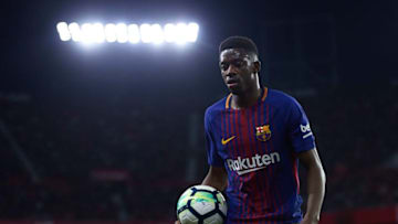 SEVILLE, SPAIN - MARCH 31: Ousmane Dembele of FC Barcelona looks on during the La Liga match between Sevilla CF and FC Barcelona at Estadio Ramon Sanchez Pizjuan on March 31, 2018 in Seville, Spain. (Photo by Aitor Alcalde/Getty Images)