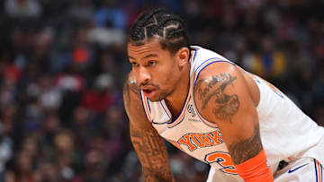 LOS ANGELES, CA - MARCH 2: Trey Burke #23 of the New York Knicks looks on during the game against the LA Clippers on March 2, 2018 at STAPLES Center in Los Angeles, California. NOTE TO USER: User expressly acknowledges and agrees that, by downloading and/or using this Photograph, user is consenting to the terms and conditions of the Getty Images License Agreement. Mandatory Copyright Notice: Copyright 2018 NBAE (Photo by Andrew D. Bernstein/NBAE via Getty Images)