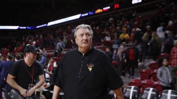 AMES, IA - MARCH 03: Head coach Bob Huggins of the West Virginia Mountaineers walks off the court after winning 77-71 over the Iowa State Cyclones at Hilton Coliseum on March 3, 2020 in Ames, Iowa. The West Virginia Mountaineers won 77-71 over the Iowa State Cyclones. (Photo by David K Purdy/Getty Images)